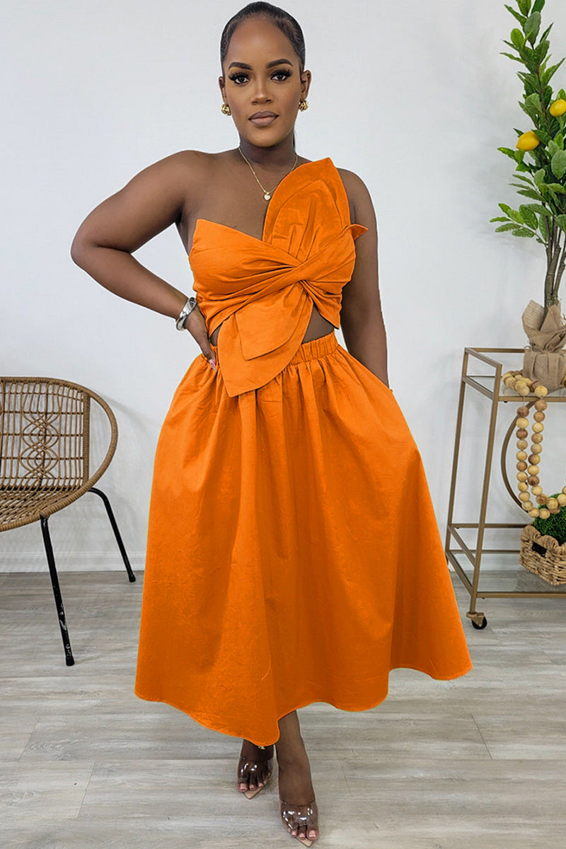 Irregular Design Ruched Cutout Sleeveless Midi Dresses-Green