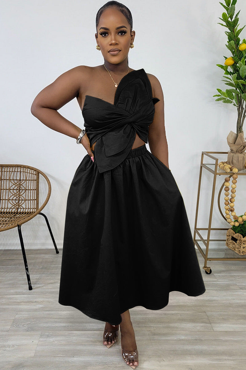 Irregular Design Ruched Cutout Sleeveless Midi Dresses-Green